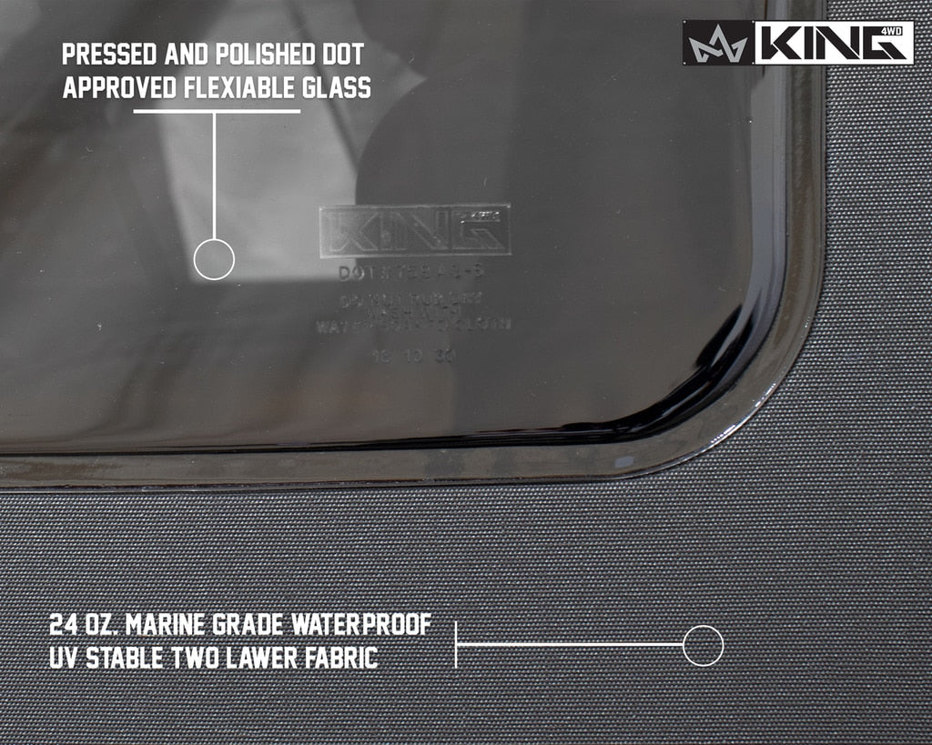 King 4WD Premium Replacement Soft Top, Black Diamond With Tinted Windows, Jeep Wrangler JK 2 Door 2010-2018