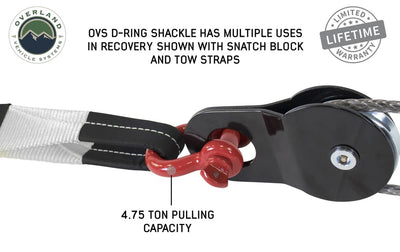 Overland Vehicle Systems Recovery Shackle 3/4" 4.75 Ton Red