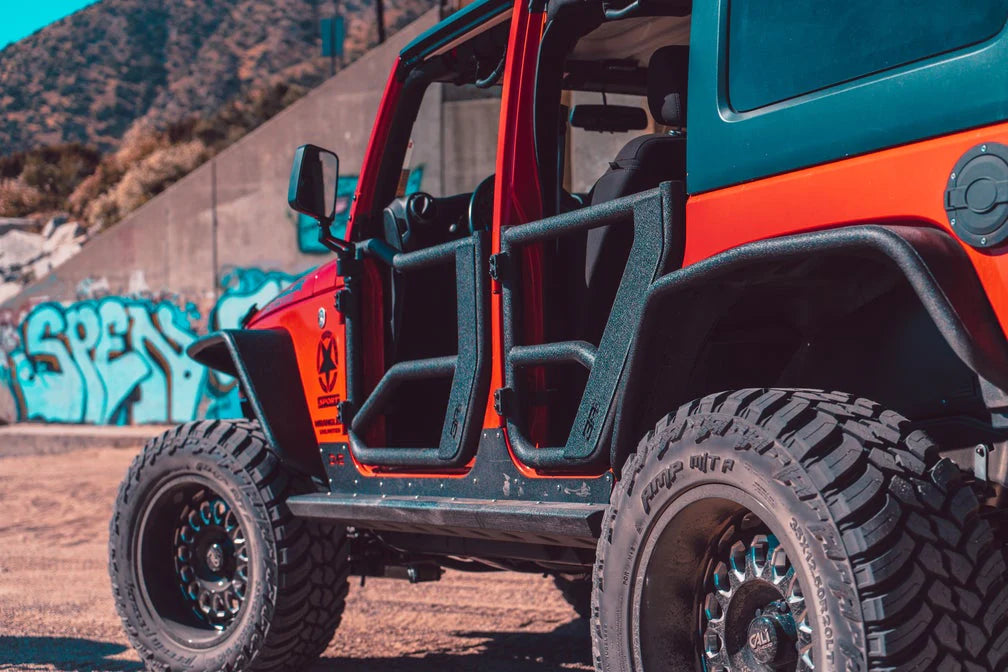 BODY ARMOR 4X4 JEEP WRANGLER JK TUBE DOORS REAR, PAIR 2007-2018