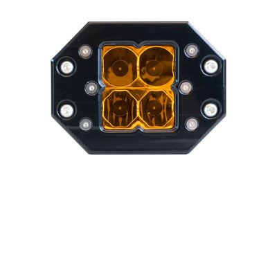 Heretic Quattro Flush Mount Amber LED Pod Light