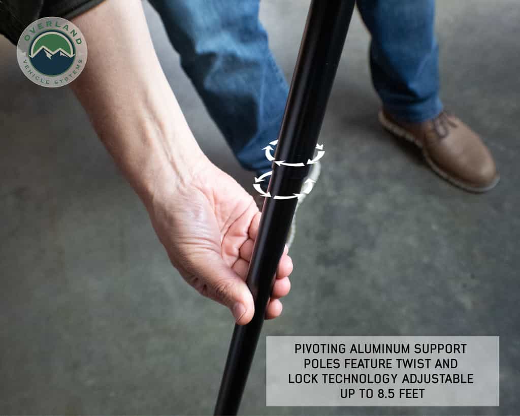 Overland Vehicle Systems Nomadic Awning 1.3 - 4.5' With Black Cover