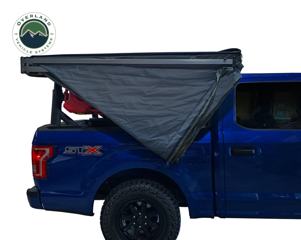 Overland Vehicle Systems Nomadic 270 LT Awning Passenger Side Dark Gray Cover With Black Cover Universal