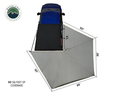 Overland Vehicle Systems Nomadic 270 LT Awning Passenger Side Dark Gray Cover With Black Cover Universal