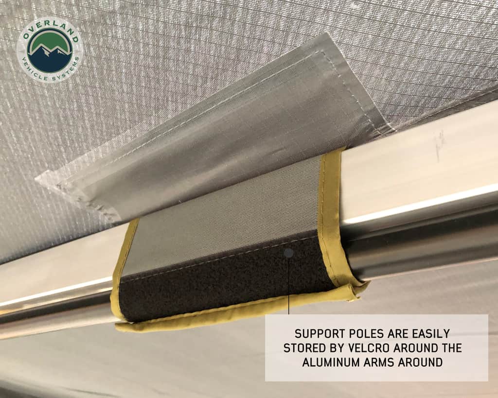 Overland Vehicle Systems Nomadic 270 LT Awning Passenger Side Dark Gray Cover With Black Cover Universal