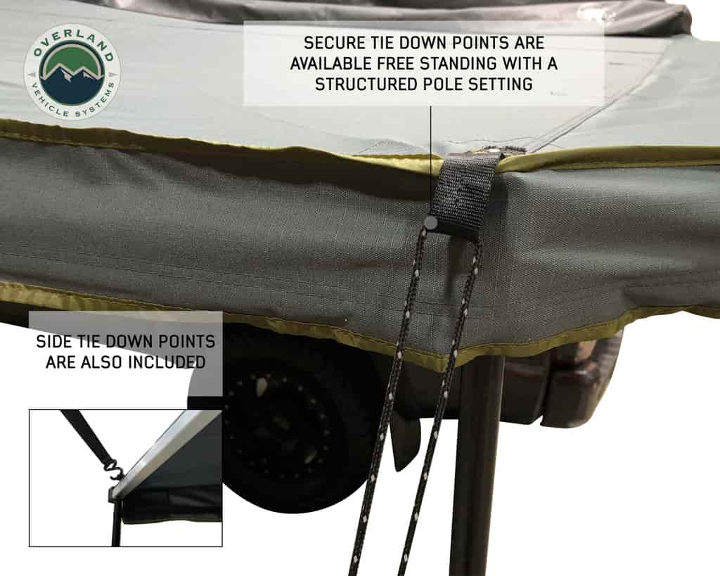 Overland Vehicle Systems Nomadic 270 LT Awning Passenger Side Dark Gray Cover With Black Cover Universal