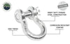 Overland Vehicle Systems Recovery Shackle 3/4" 4.75 Ton Zinc