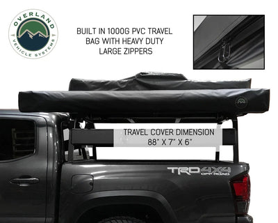 Overland Vehicle Systems Nomadic Awning 180 Dark Gray Cover With Black Transit Cover & Brackets