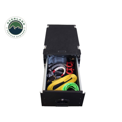Overland Vehicle Systems Powder Black Cargo Box filled with gear