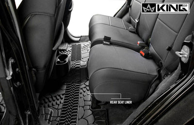 King 4WD Premium Four-Season Floor Liners Front and Rear Passenger Area Jeep Wrangler Unlimited JK 4 Door 2007-2013