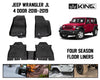 King 4WD Premium Four-Season Floor Liners Front and Rear Passenger Area Jeep Wrangler Unlimited JL 4 Door 2018-2019