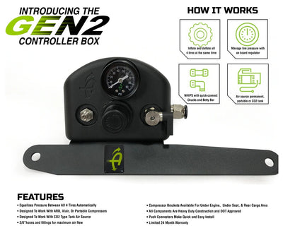 Up Down Air 4 Tire Inflation System - Jeep Gladiator JT Engine Bay Passenger Side