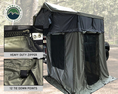 Overland Vehicle Systems Nomadic 4 Annex - Green Base With Black Floor & Travel Cover