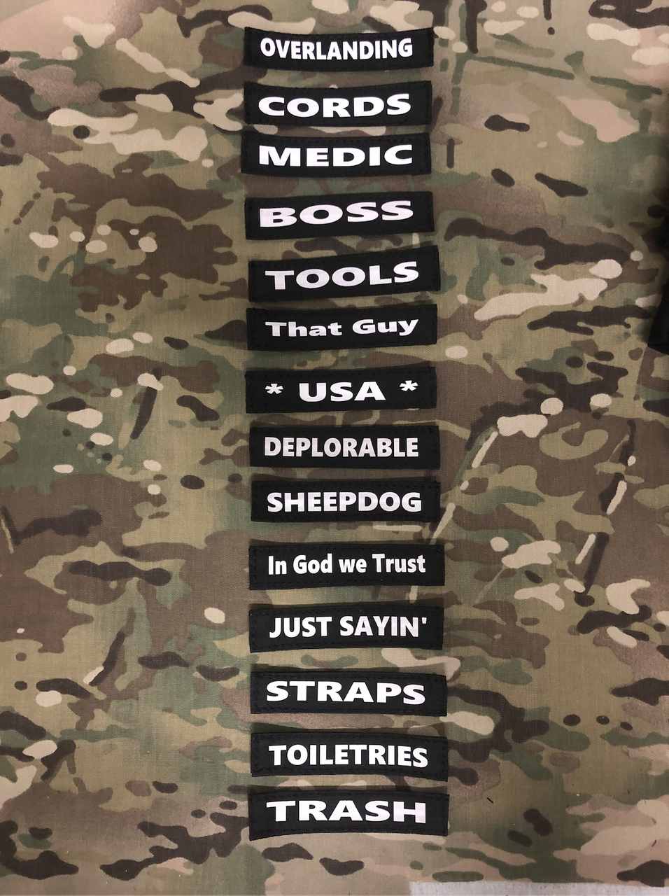 Overland Gear Guy ID Tags - Custom Velcro Gear Tags