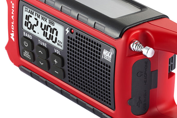 ポータブルプレーヤー E-READY Emergency Compact Crank Radio Midland E+Ready Compact Emergency Crank Radio, Red - Walmart.com