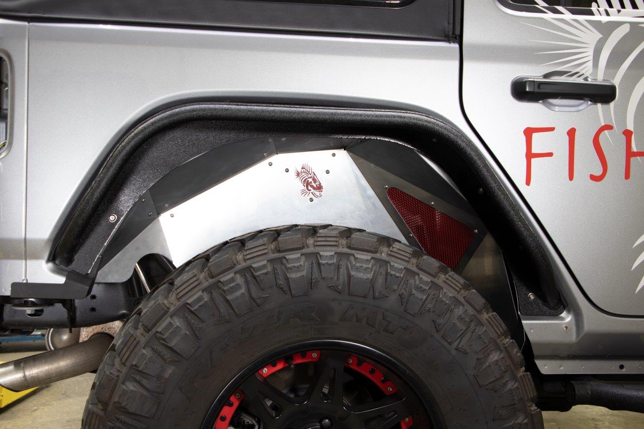 Fishbone Offroad Rear JL RAW Aluminum Inner Fenders - Legacy Model