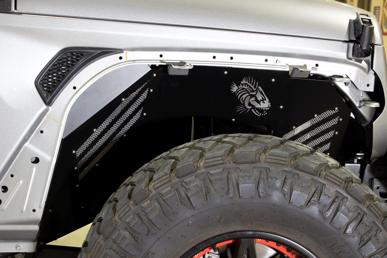 Fishbone Offroad Front JL Black Aluminum Inner Fenders