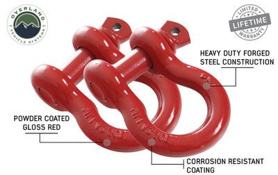 Overland Vehicle Systems Recovery Shackle 3/4" 4.75 Ton Red