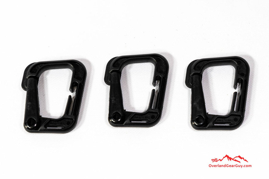 Overland Gear Guy Polymer Carabiner Clip (3pcs) Black