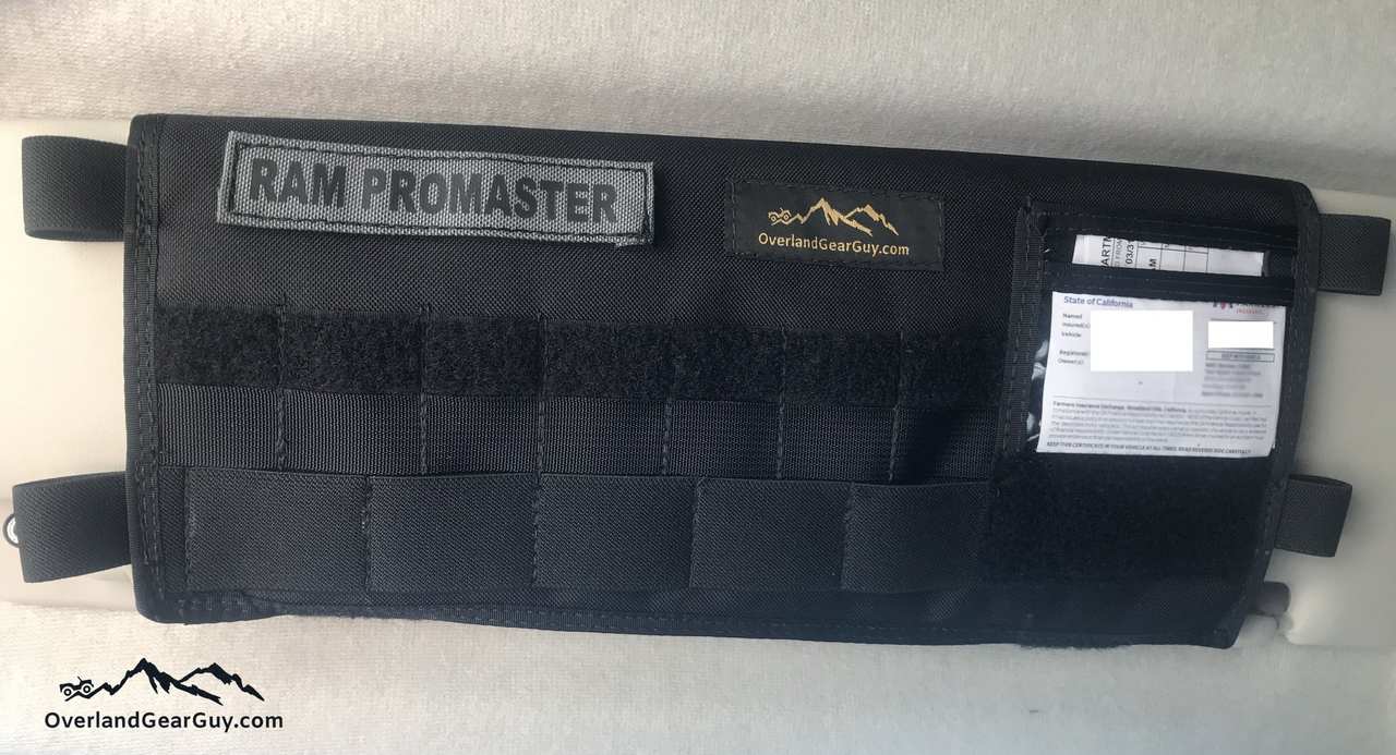 Overland Gear Guy ProMaster Van Sun Visor Organizer without mirror