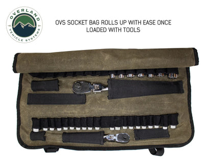 Overland Vehicle Systems Rolled Bag Socket With Handle And Straps  #16 Waxed Canvas Universal