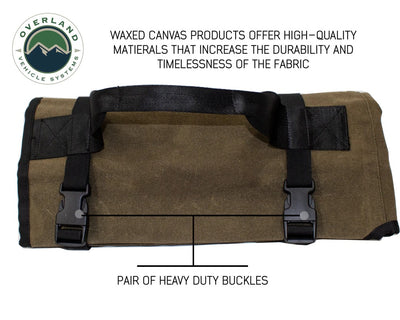 Overland Vehicle Systems Rolled Bag General Tools With Handle And Straps #16 Waxed Canvas Universal