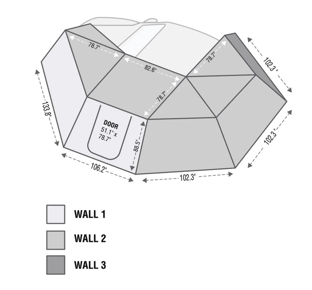 Overland Vehicle Systems Nomadic Awning 270 Awning & Wall 1, 2, & 3, Mounting Brackets Driverside