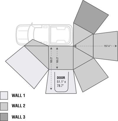 Overland Vehicle Systems Nomadic Awning 270 Awning & Wall 1, 2, & 3, Mounting Brackets Driverside