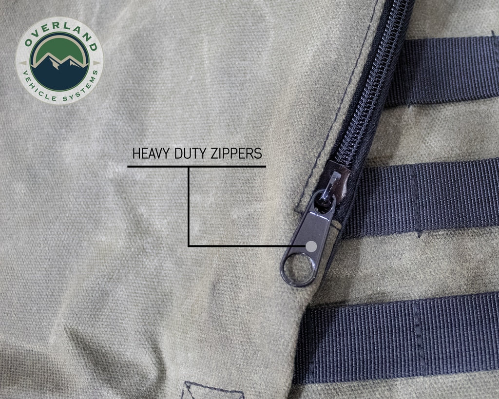 Overland Vehicle Systems Extra Large Trash Bag Tire Mount - #16 Waxed Canvas