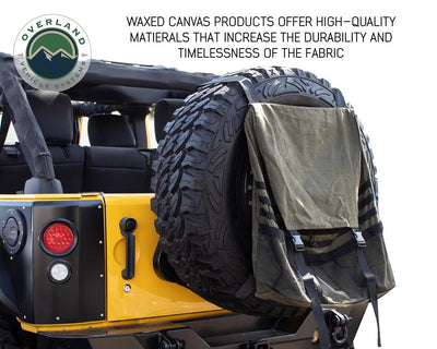 Overland Vehicle Systems Extra Large Trash Bag Tire Mount - #16 Waxed Canvas