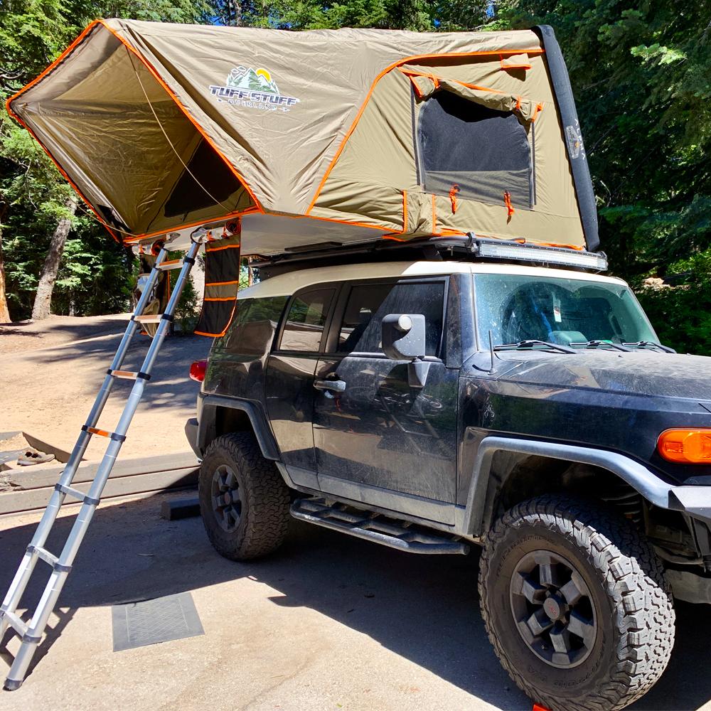 hard tent Tuff Stuff Overland Alpha Hard Top Side Open Tent, Black, 4 Person