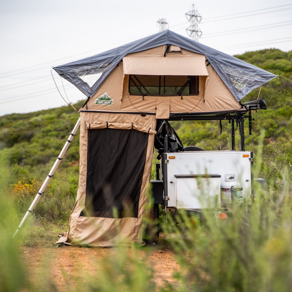 roof tent near me Tuff Stuff Roof Top Tent Annex Room, W/ Floor, Delta Overland & Trailhead TS-ANX-DLT-TH